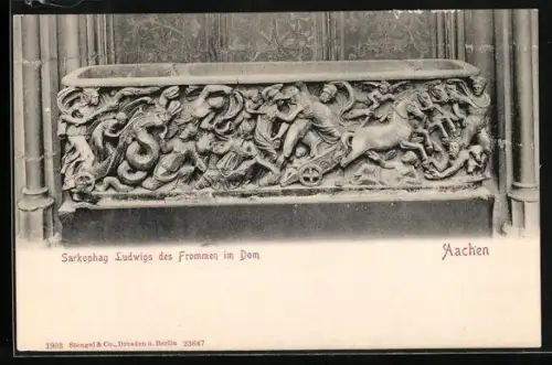 AK Aachen, Sarkophag Ludwigs des Frommen im Dom