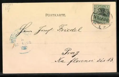 AK Hamburg-Uhlenhorst, Feenteich, Ruderboot, Park