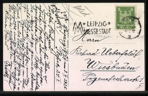 AK Leipzig, Augustusplatz, Neues Theater, Brunnen