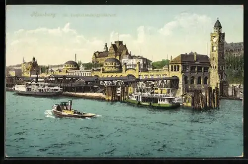 AK Hamburg-St.Pauli, St. Pauli-Landungsbrücken