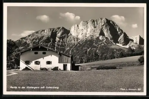 AK Hintergern, Partie mit Untersberg
