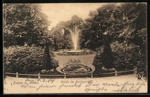 AK Essen a. Ruhr, Partie im Stadtgarten