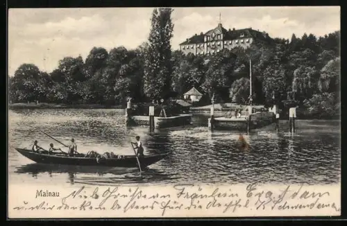 AK Mainau, Schloss, Anleger, Boote