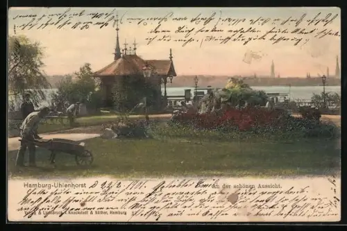 AK Hamburg-Uhlenhorst, Gasthaus an der schönen Aussicht