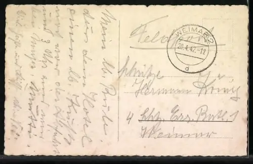 AK Weimar / Thüringen, Schloss mit Ehrenmal