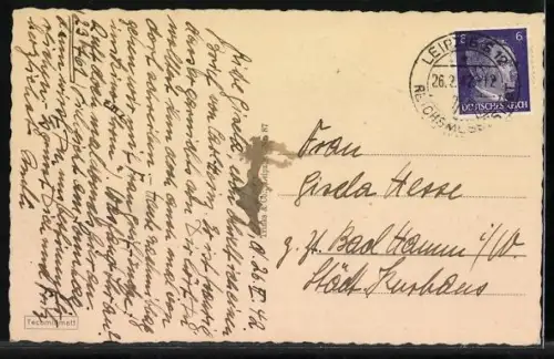 AK Leipzig, Tauben auf dem Augustusplatz, Hochhaus, Neues Theater