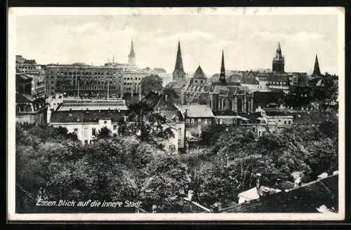 AK Essen / Ruhr, Blick auf die innere Stadt