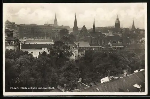 AK Essen / Ruhr, Blick auf die innere Stadt
