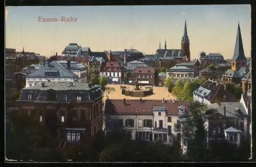 AK Essen-Ruhr, Stadtansicht mit Kirchen