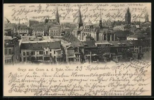 AK Essen a. d. Ruhr, Stadtansicht mit Kirchen