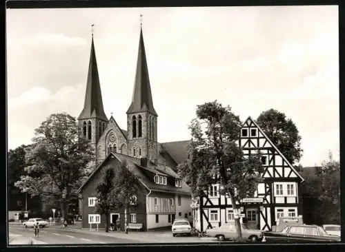 AK Netphen /Sieg, Gasthaus Zo d`r Maartschänke Inh. Helene Buddenbender, Kirche