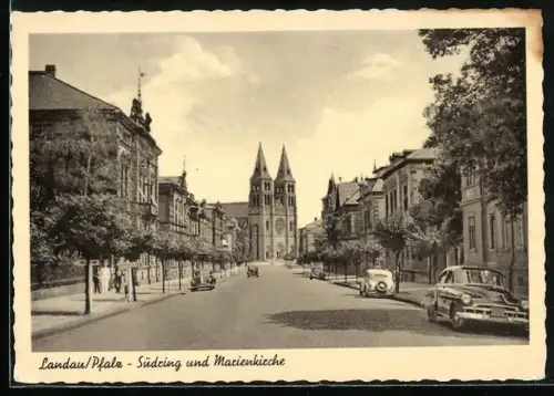 AK Landau /Pfalz, Südring und Marienkirche