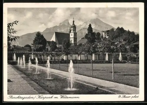 AK Berchtesgaden, Kurpark, Watzmann