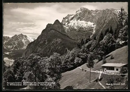 AK Ramsau / Berchtesgaden, Berggaststätte Gerstreut, Soleleitungsweg, Wimbachtal, Palvenhörner, Hochkalter