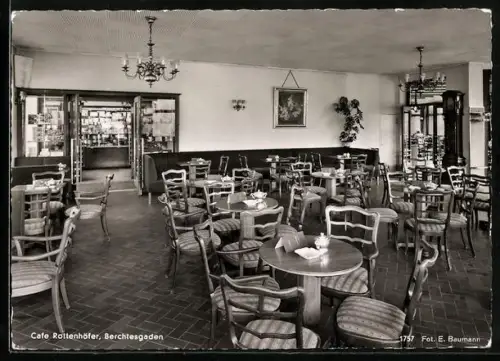AK Berchtesgaden, Garni Hotel-Cafe Rottenhöfer, Innenansicht