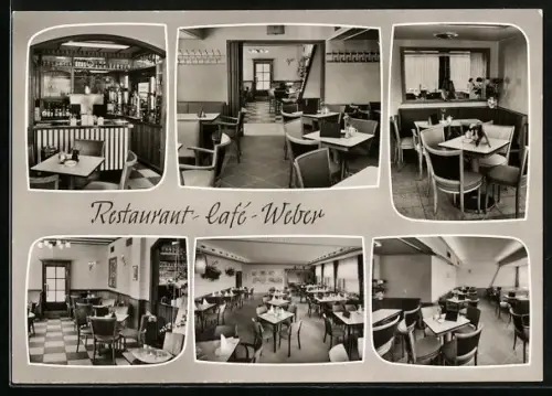 AK Radevormwald-Bergerhof, Restaurant-Café Weber, Innenansichten
