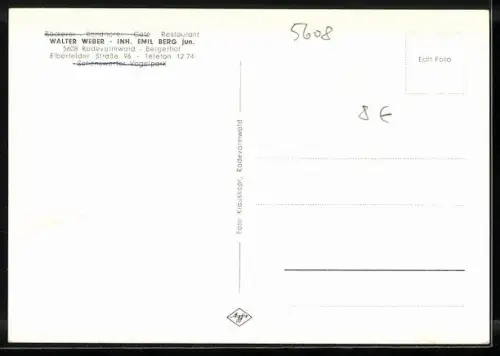 AK Radevormwald-Bergerhof, Restaurant-Café Weber, Innenansichten