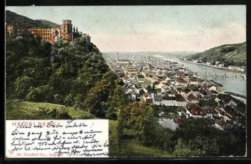 AK Heidelberg, Schloss, Altstadt, Neckarbrücke