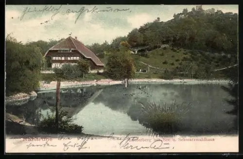 AK Karlsruhe, Lauterberg mit See, Schwarzwaldhaus