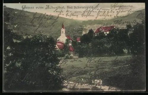 AK Bad Schwarzwald, Achertal, Ortsansicht m. Blick nach Sasbachwalden