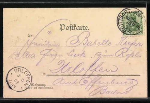 AK Stuttgart, Schlossplatz mit neuem Schloss