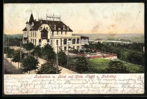 AK Essen, Ruhrstein, Villa Hügel, Ruhrthal