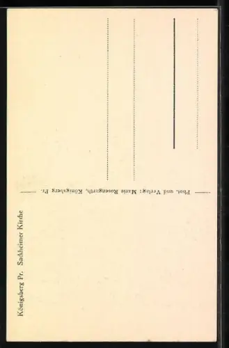 AK Königsberg /Pr., Sackheimer Kirche