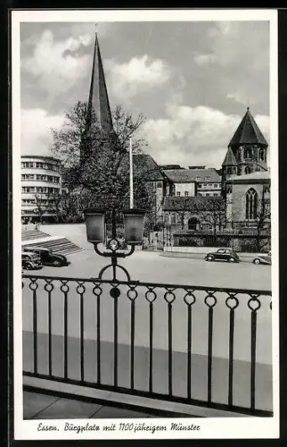 AK Essen, Burgplatz mit 1100jährigem Münster