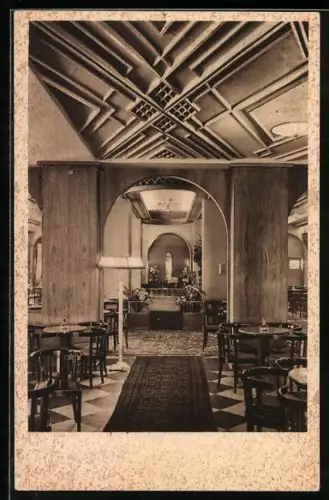 AK Essen, Hotel Handelshof, Cafe, Innenansicht
