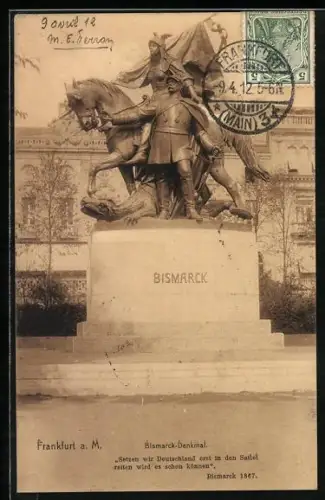 AK Frankfurt a. M., Bismarck-Denkmal