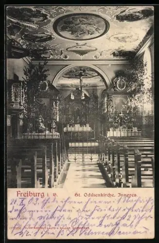 AK Freiburg i. B., St. Odilienkirche, Inneres