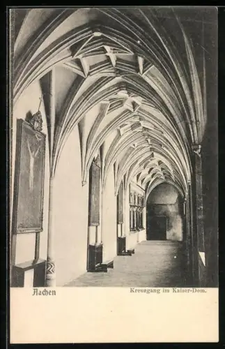 AK Aachen, Kreuzgang im Kaiser-Dom