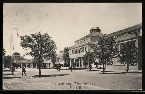 AK München, Ausstellung 1908, Halle III.