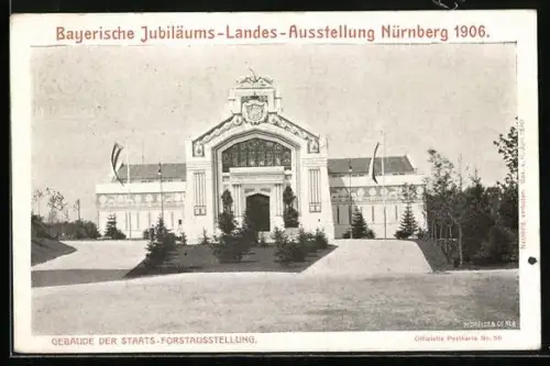 AK Nürnberg, Bayrische Jubiläums-Landes-Ausstellung 1906, Gebäude des Staats-Forstausstellung