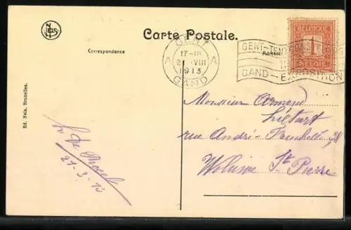 AK Gand, Exposition Universelle et Internationale 1913, Pavillon de floralies, Ausstellung