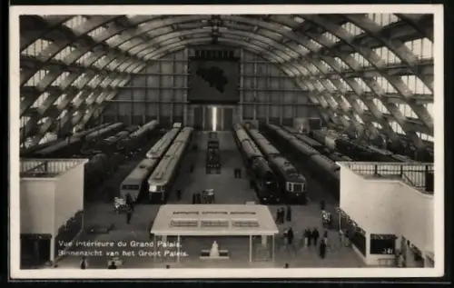 AK Brüssel / Bruxelles, Vue interieure du Grand Palais, Eisenbahn-Ausstellung