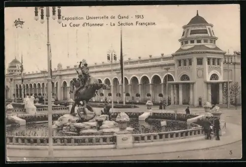 AK Gand, Exposition Universelle 1913, la cour d'honneur, la section francaise