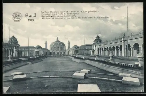 AK Gand, Exposition Internationale et Universelle 1913, La Cour d`honneur, Ausstellung