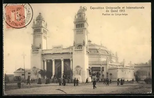 AK Gand, Exposition Universelle et Internationale 1913, Pavillon du Congo-belge, Ausstellung