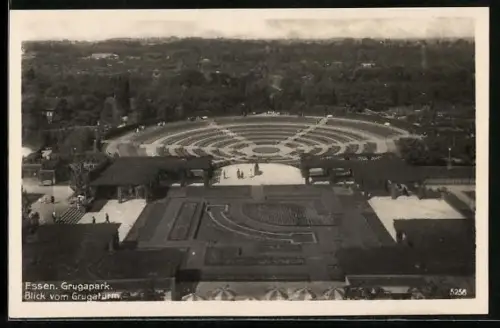 AK Essen, Blick vom Grugaturm auf den Grugapark