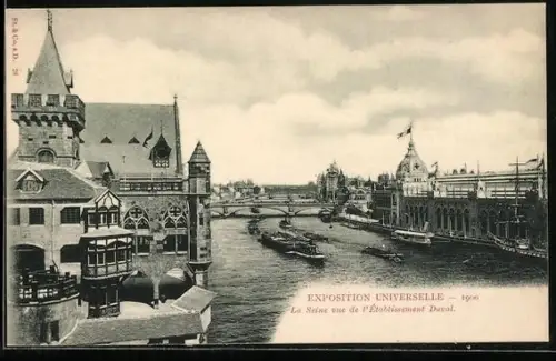 AK Paris, Exposition universelle de 1900, La Seine vue de l`Etablissement Duval