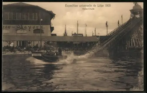 AK Liège, Exposition universelle 1905, Water-Chute, Ausstellung