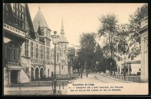 AK Liége, Exposition, Groupe de l`Art Ancien, du Palais de la Ville de Liége et de la Serbie
