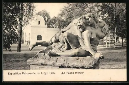 AK Liège, Exposition Universelle 1905, Le Faune mordu