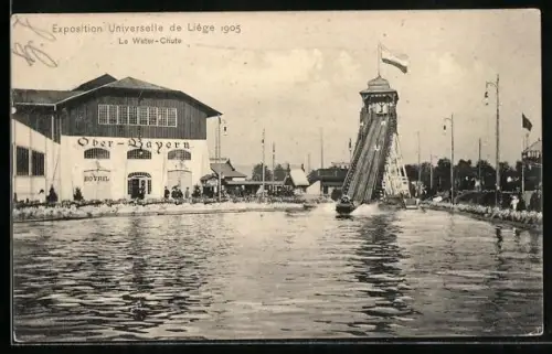 AK Liege, Exposition Universelle de Liege 1905, Le Water-Chute, Ausstellung