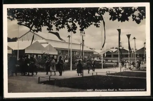 AK Bern, Schweizerische Ausstellung für Frauenarbeit 1928, Kongress-Saal und Terrassenrestaurant