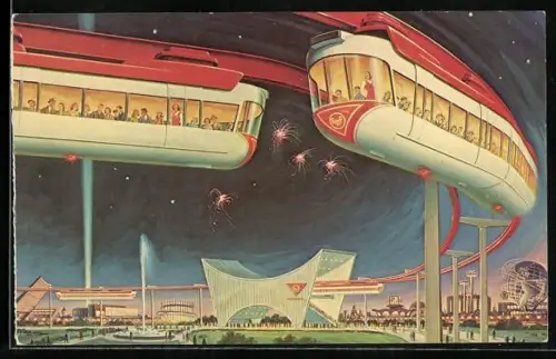 AK New York, Worlds Fair 1964-1965, The AMF Monorail, Ausstellung