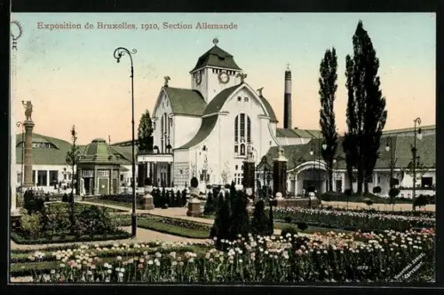 AK Bruxelles, Exposition 1910, Section Allemande, Ausstellung