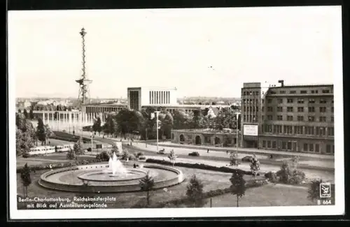 AK Berlin-Charlottenburg, Reichskanzlerplatz mit Blick auf Ausstellungsgelände