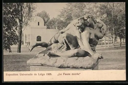 AK Liège, Exposition Universelle 1905, Le Faune mordu